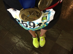 SF Wipro Half Marathon Bib and finishers medal. LA/SF Challenge Medal.